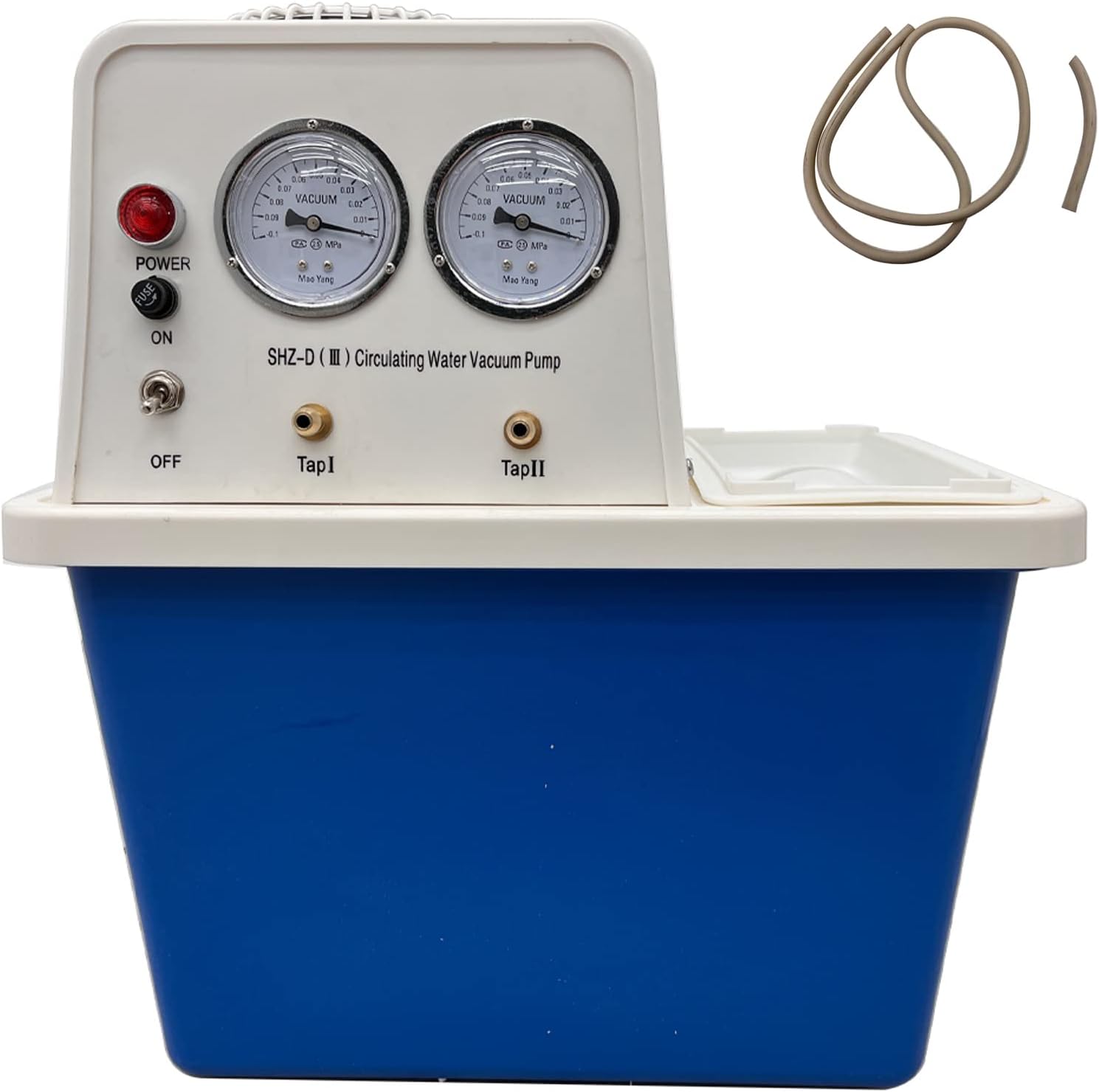 TECHTONGDA Water Circulating Vacuum Pump, 110V Lab Multi-Purpose Circulating Water Vacuum Pump with 2 Off-Gas Taps, Lab Chemistry Equipment, 15L Capacity, Anti-Corrosion Pump, 60L/min Flow Rate