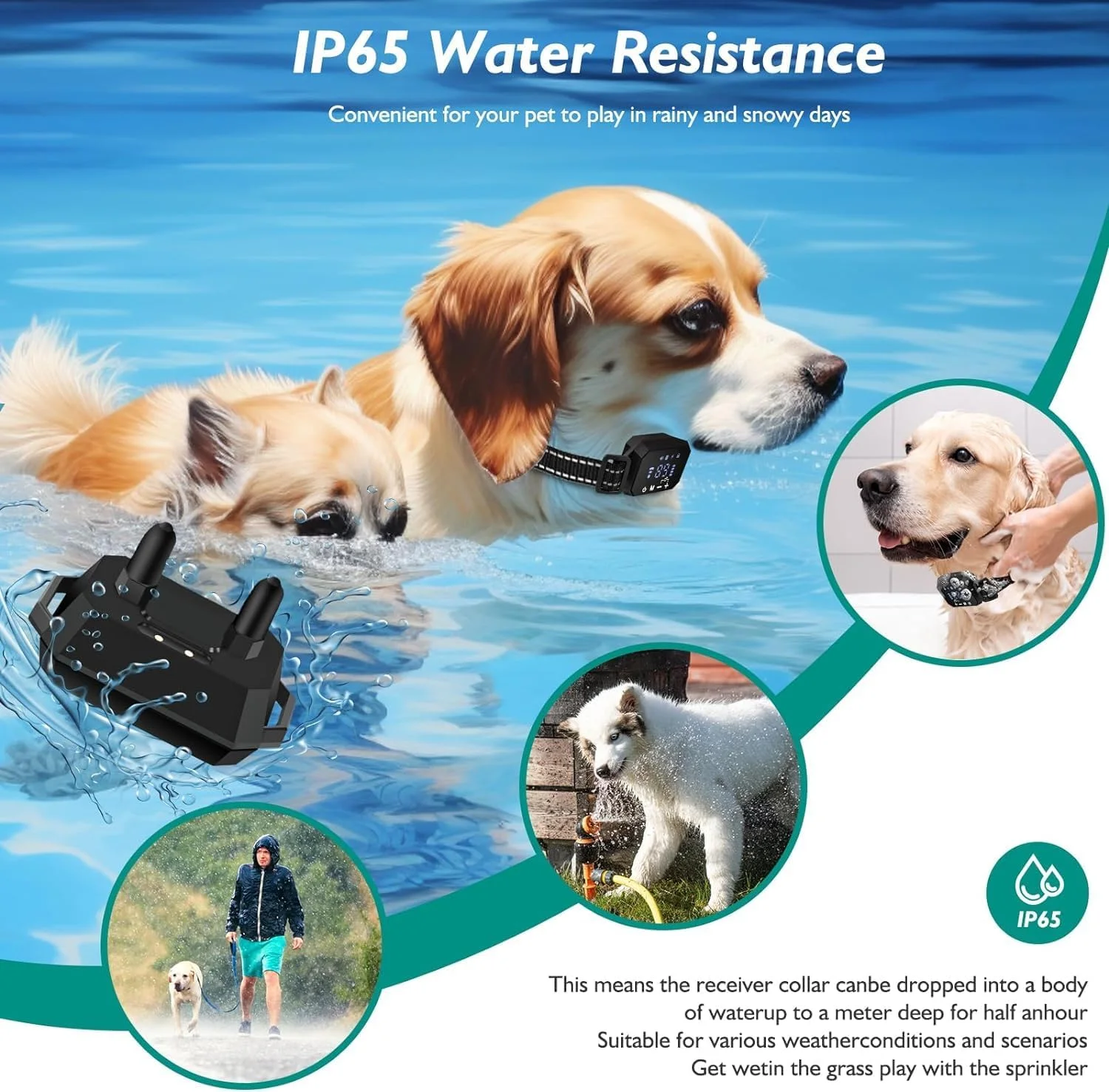 Wireless Dog Fence System for 2 Dogs -GPS Electric Dog Fence System with Stable Signal Boundary,Portable GPS Dog Perimeter Collar,Range Signal Up to 6560Ft.,Asdjustable & Suitable for All Dogs - Curated Treasures Market
