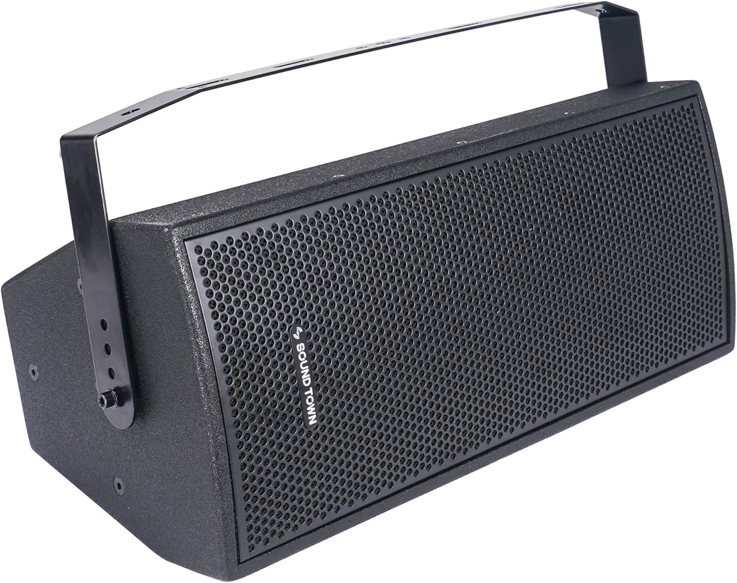 Sound Town Pair of CARME Series Dual 8 2-Way Passive Professional Loudspeaker, Black with Compression Driver and U Bracket for Installation, Live Sound, Karaoke, Bar, Church (CARME-U208B-PAIR)