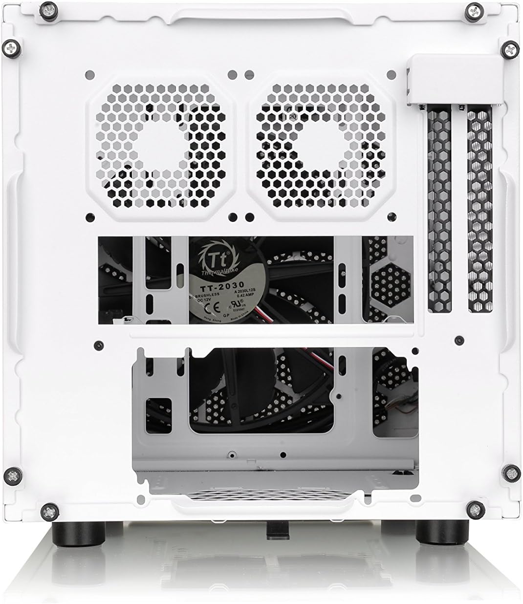 Thermaltake Core V1 Snow Edition SPCC Mini ITX Cube Computer Chassis CA-1B8-00S6WN-01, White