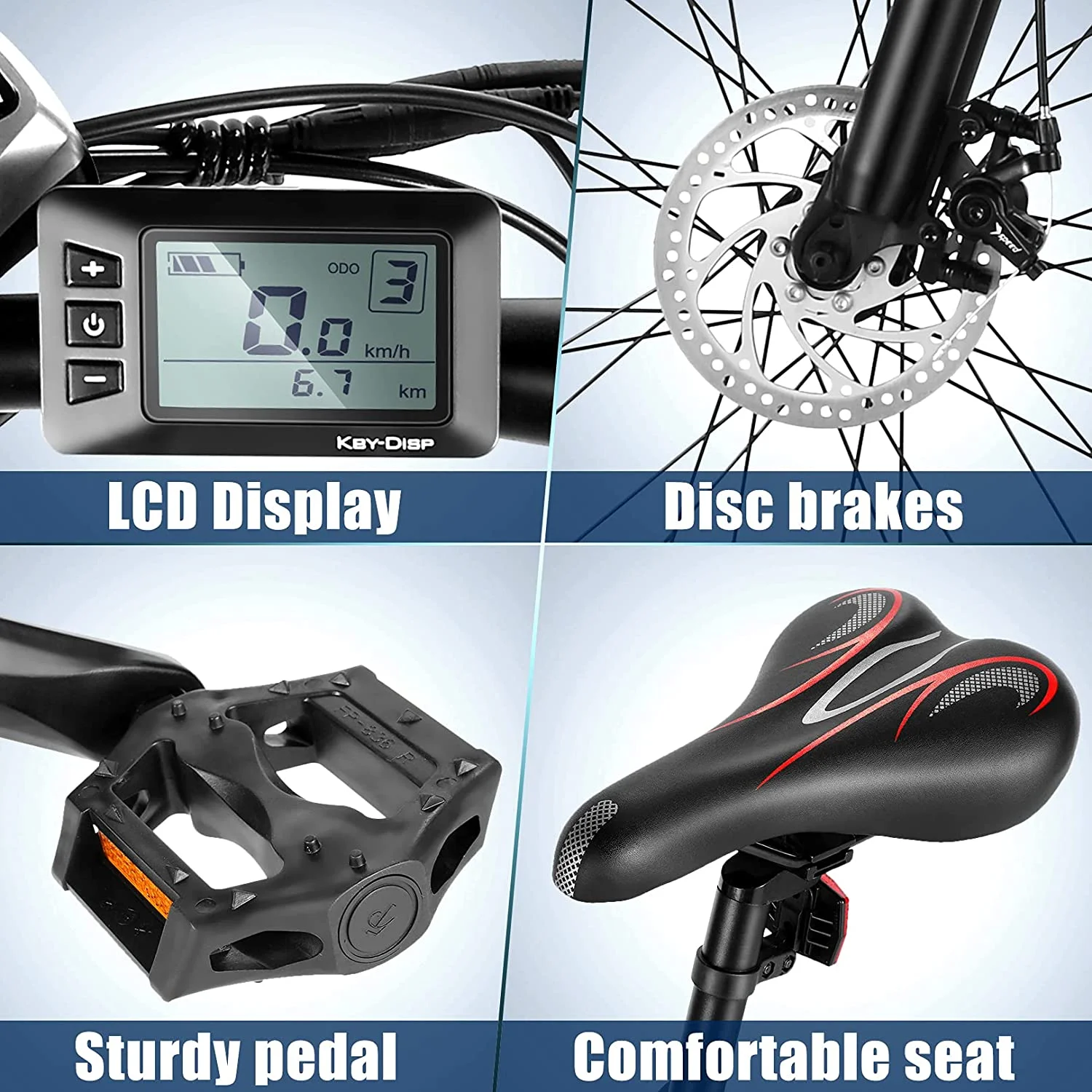 Vivi Electric Bike 26 x 4.0 Fat Tire Electric Bike 500W All Terrain Electric Bike 50 Miles Long Range Electric Mountain Bike Beach Bike Snow Bike