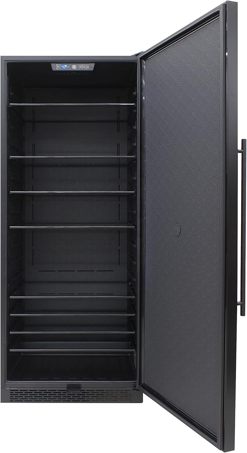 Apartment Size Refrigerator 21 Cu. Ft. Full Fridge for Kitchen, Apartment, Pantry, Garage, House with Adjustable Glass Shelves and Blue LED Lighting, Single Zone, 29.5 inch wide, Black