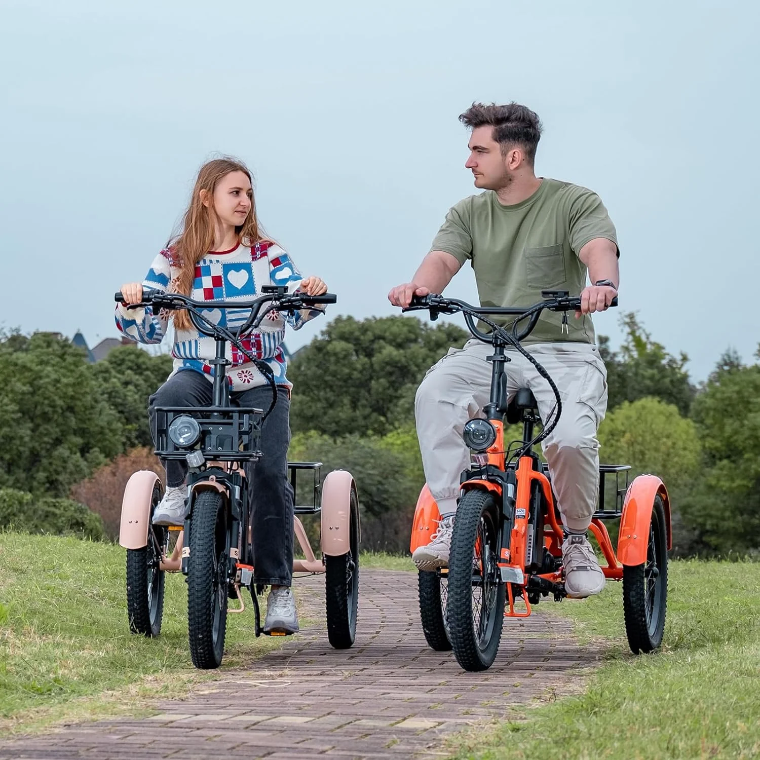 ABORON Folding Electric Tricycle for Adults, 48V Motor 20" Fat Tire 3 Wheel Electric Bike, 1 Speed Foldable Adult Electric Tricycle with 48V 14.5AH Removable Battery,Home, Travel, Off-Road
