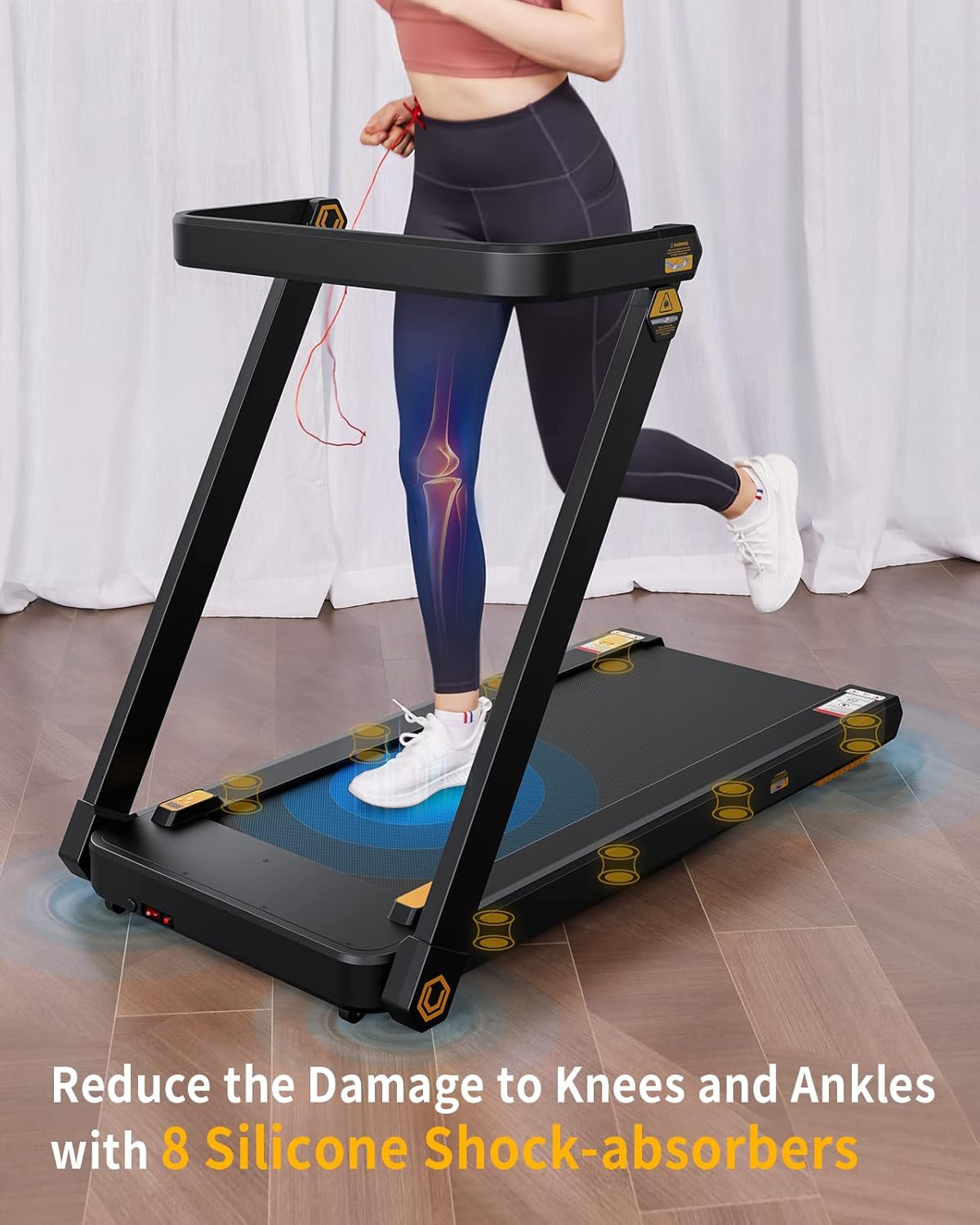 UREVO 3 in 1 Folding Treadmill, Under Desk Treadmill with Removable Desk, 2 Seconds Foldable Treadmill with Remote and LCD Display, Powerful 3HP Install Free Treadmill
