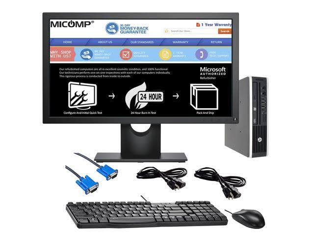 HP 8300 Desktop Computer PC Core i5-3470S, 4GB Ram, 500GB SSD Hdd, DVD-Rom, Windows 10 Home, Includes 24 inch LCD Monitor, Wifi,
