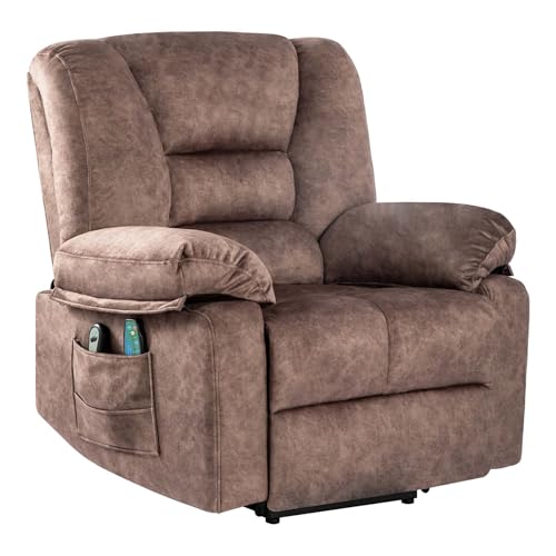Power Lift Recliner Chair for Elderly,Lazy Boy Recliner Chair with Massage and Heat,Rocker Recliner Chair&Leather Recliner Chairs for Adults,Cup Holders and USB Charge Port,Pockets,Heavy Duty (Black)