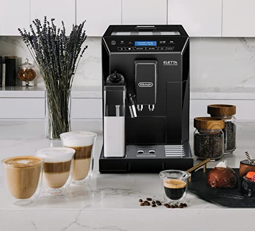 De'Longhi Eletta Fully Automatic Espresso Machine (Refurbished), 1300 milliliters, Black