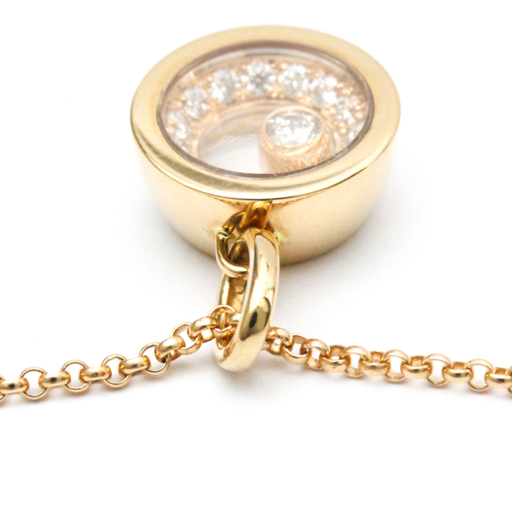 Pre-Owned Chopard Happy Diamonds Necklace 797789/5001 Pink Gold (18K) Diamond Men,Women Fashion Pendant Necklace Carat/0.32 (Pink Gold) (Good)