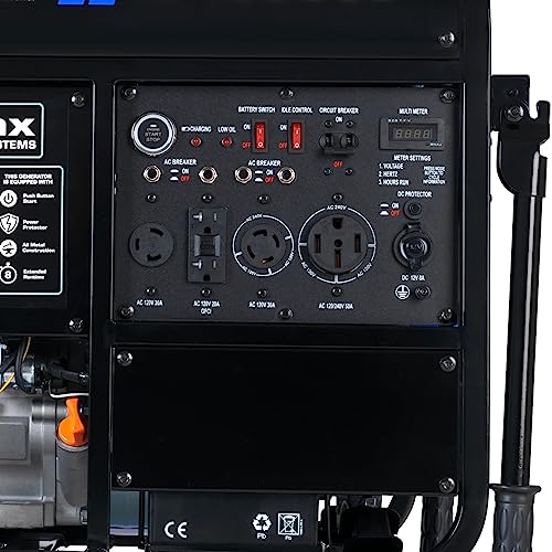 DuroMax XP12000EH 12,000-Watt Dual Fuel Portable Generator – Gas & Propane, Electric Start, Whole Home Backup Power, Transfer Switch Ready, RV & Emergency Ready