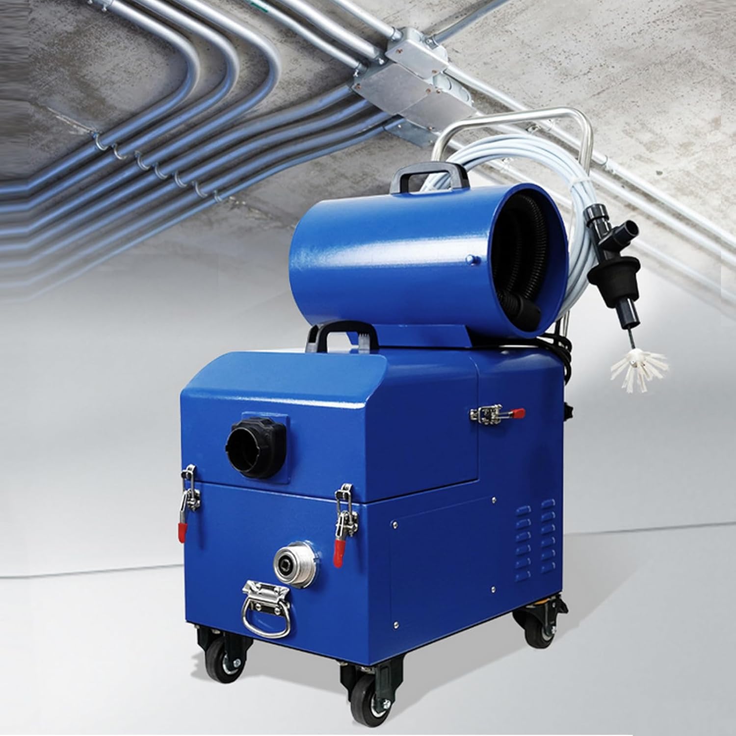 Fresh Air Duct Cleaning Machine Household Fresh Air System Ventilation Duct Cleaner 220V Pipeline Sweeping Suction Dust Removal Integrated Machine 0-1400 RPM Stepless Speed Rigulation