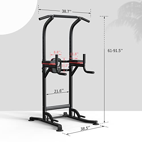 Wesfital Pull Up Bar Power Tower Dip Bar Station Dip Stand Multi-Functional Workout Equipment Strength Training Machine for Men Women Home Gym