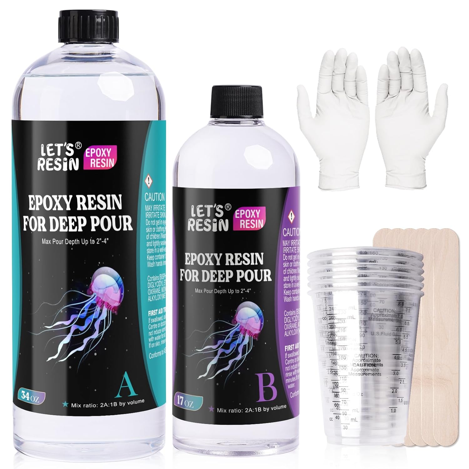 Bundle Set of 51oz Deep Pour Epoxy Resin and 1.5 Gallon Deep Pour Epoxy Resin