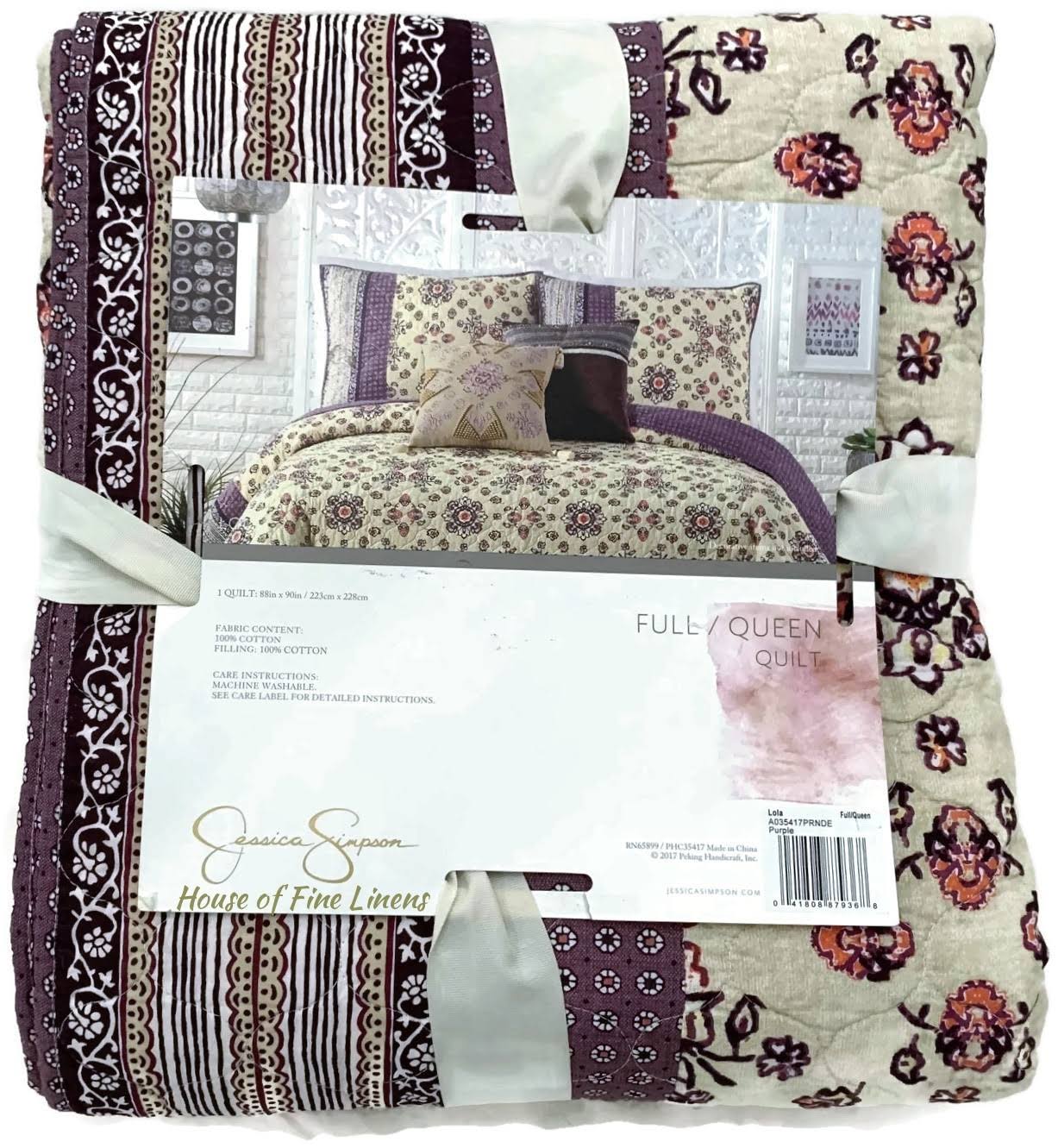 Jessica Simpson Lola Quilt, Full/Queen, Purple