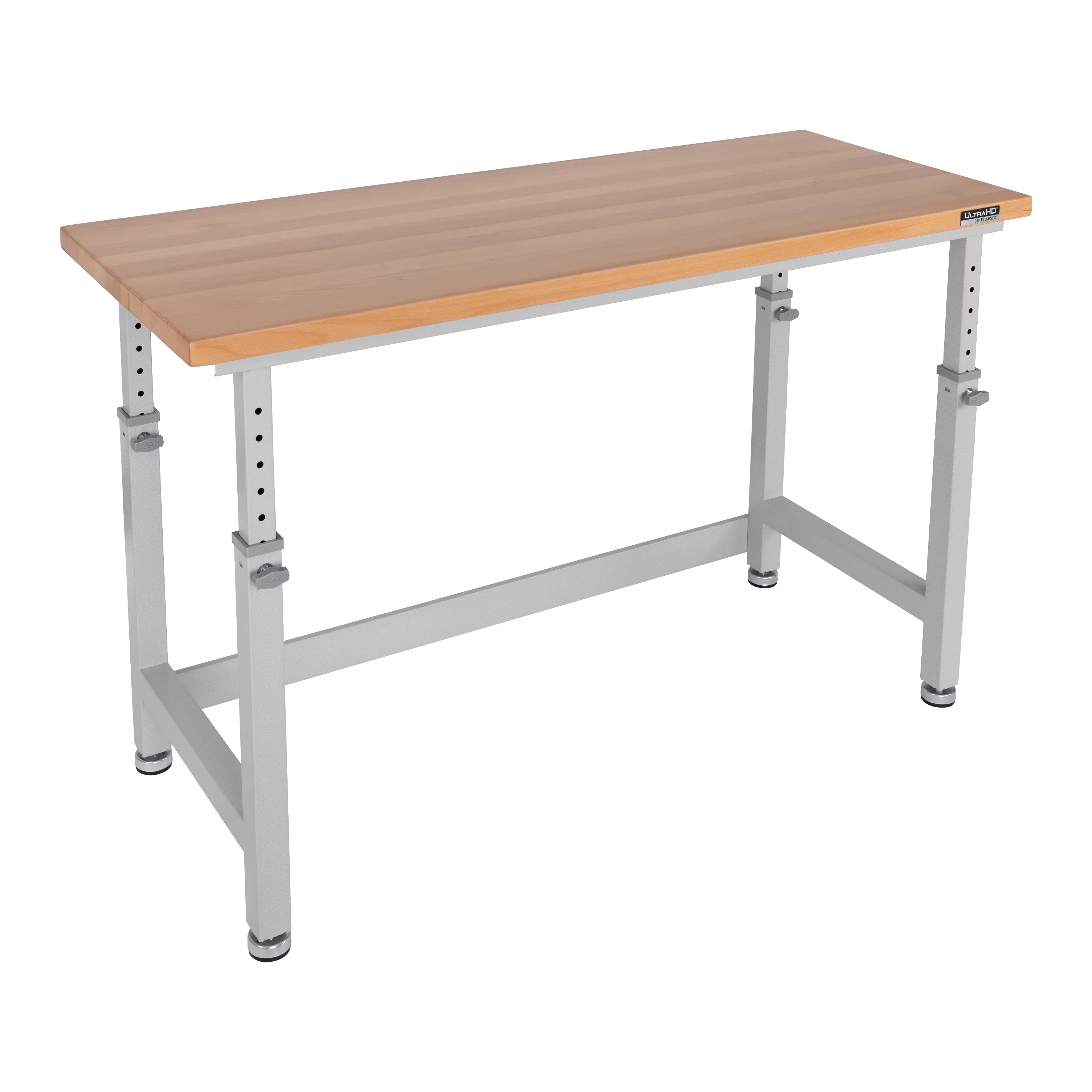 Seville Classics UltraHD Heavy Duty Workbench Table w/ Solid Wood Top, 1000 lbs. Weight Capacity Workstation for Garage, Warehouse, Workshop, Granite, 60" W x 24" D x 28.5" to 42" High Desktop