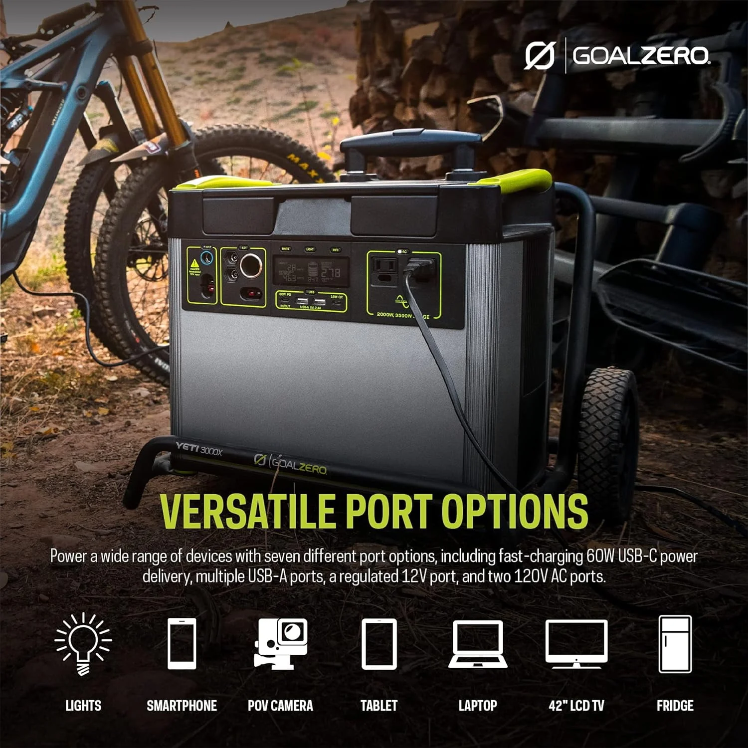 Goal Zero Yeti 3000X Portable Power Station 3032Wh Lithium Battery Generator 2000 Watt AC Inverter Home Backup