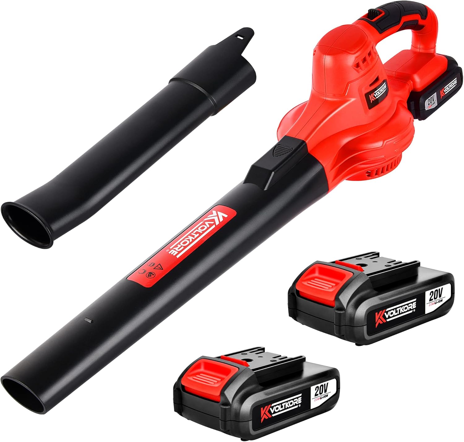 Cordless Leaf Blower, 20V Battery Powered Leaf Blower, Lightweight Small Electric Leaf Blower for Blowing Leaves, Dust...(Battery & Quick Charger Included) Pack of 2