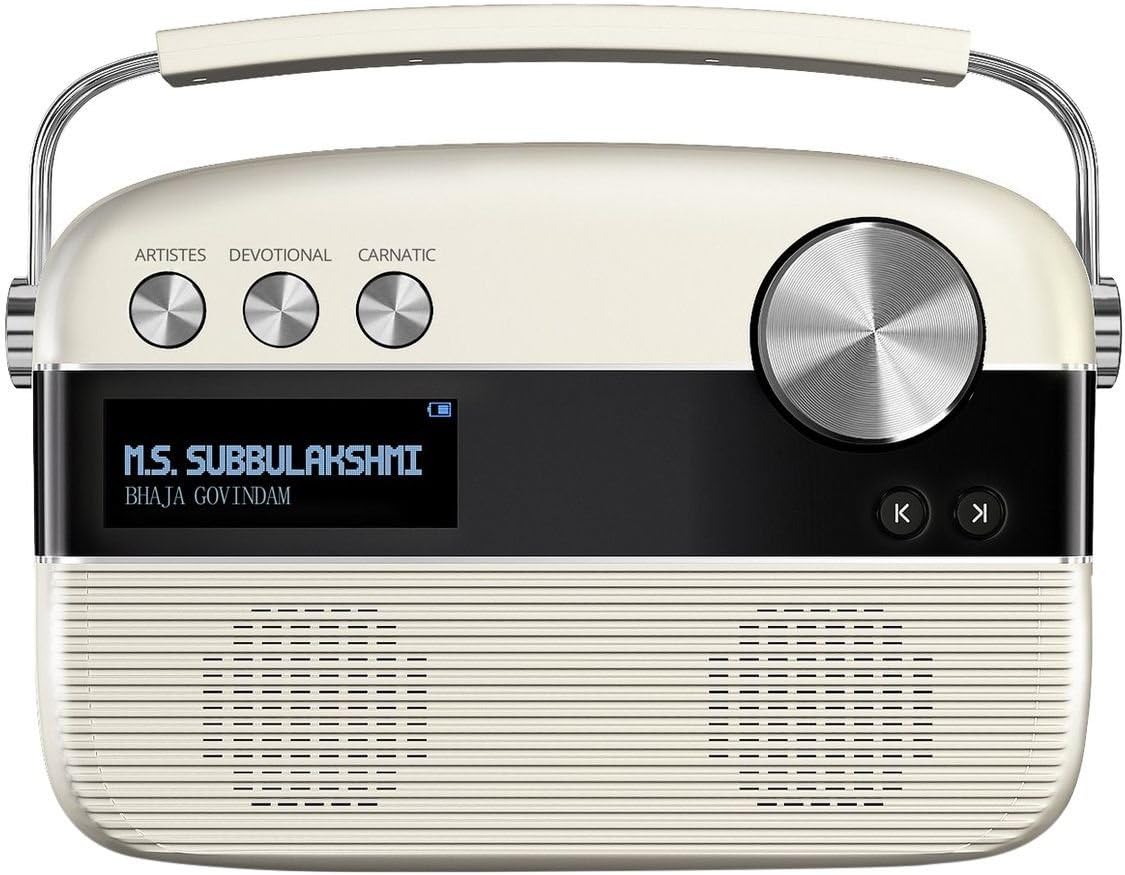 Saregama Carvaan Tamil Portable Digital Music Player (Porcelain White) (White)