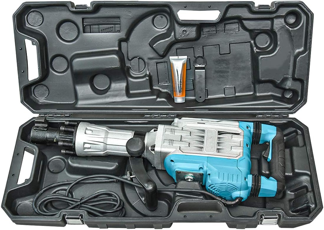 Berserker 1700W 30-Pound SDS-Hex Jack Hammer,1-1/8 14-Amp Corded Electric Heavy Duty Demo Demolition Chipping Hammer Concrete/Pavement Breaker with Carrying Case Flat Chisel Bull Point Chisel
