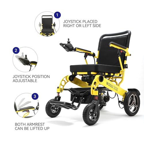 Intelligent Folding Electric Wheelchair for Adults, Lightweight Foldable Powered Wheelchair, Power Wheelchair, Portable Folding Carry Wheelchairs, Durable Wheelchair