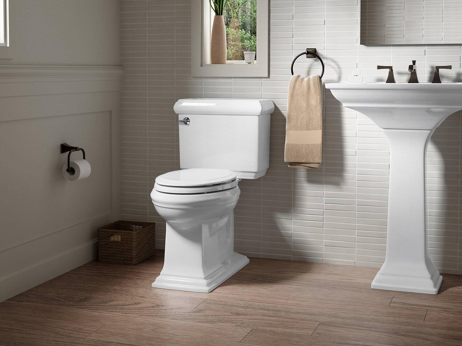 Kohler K-3816-0 Memoirs Comfort Height Two-Piece Elongated 1.28 GPF Toilet with Classic