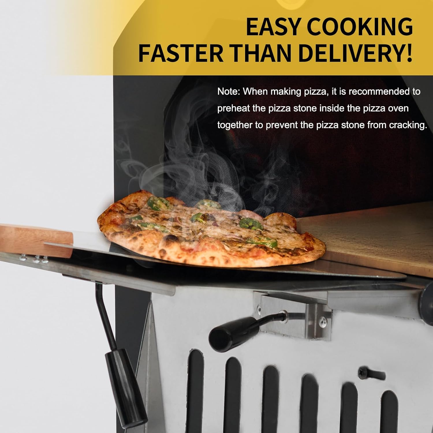 Pizza Oven Outdoor, Wood-Fired Pizza Oven 63" Height Patio Pizza Maker with Pizza Stone, Pizza Peel, Grill Rack and Waterproof Cover for Outside Backyard Camping