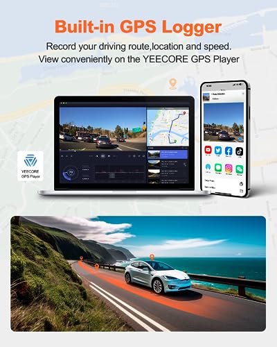 Dual Dash Cam 5G WiFi GPS, Real 4K+HDR 1080P Dash Cam Front and Rear, 3.3" Eye-Care Screen, Super HDR Night Vision, Parking Mode, Dash Camera for Cars with App, G-Sensor, Support 512GB Max