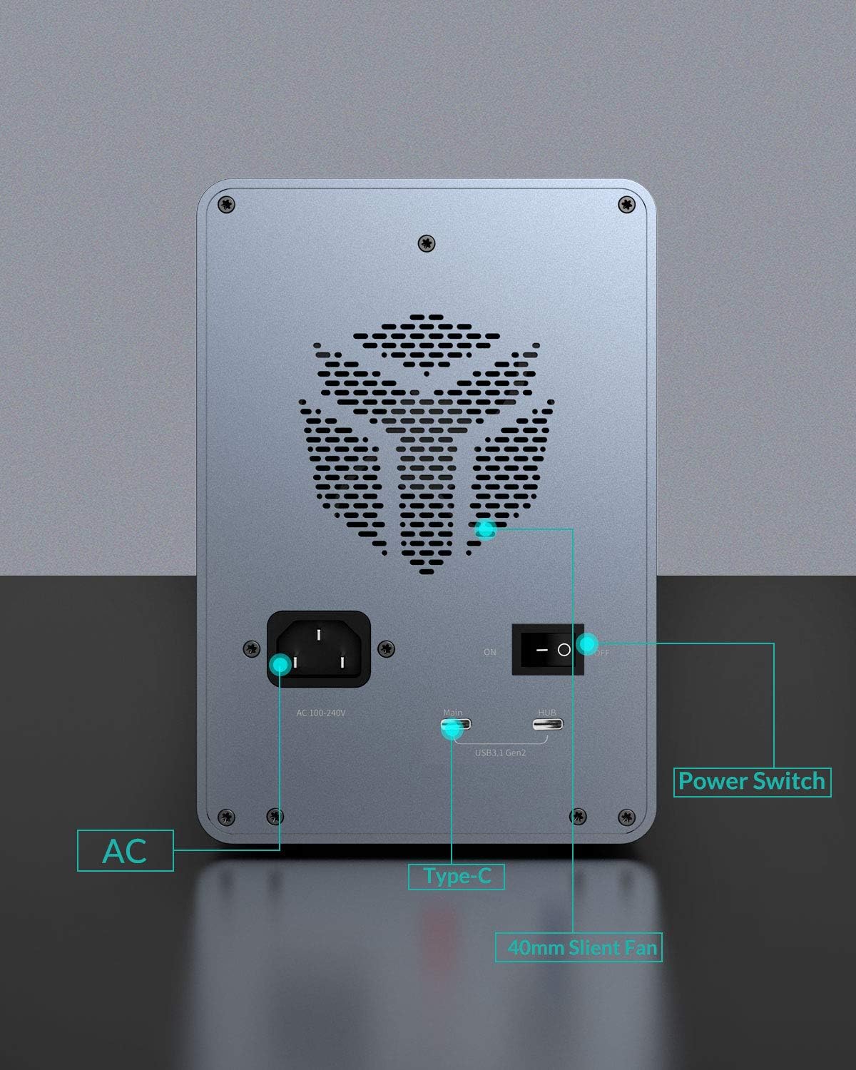 4 Bay Hard Drive Enclosure,Yottamaster Aluminum Alloy 2.5/3.5 USB3.0 to SATA3.0 External HDD SSD Storage Enclosure,Support 4 x 18 TB Capacity,Ideal for Enterprise-Class Storage Solution[FS4U3]