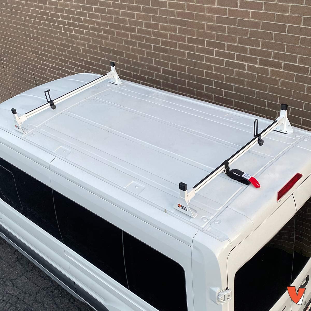 Vantech Ford Transit (Cargo) 2015-On 3 bar Rack Low Profile 54 Bars Aluminum White