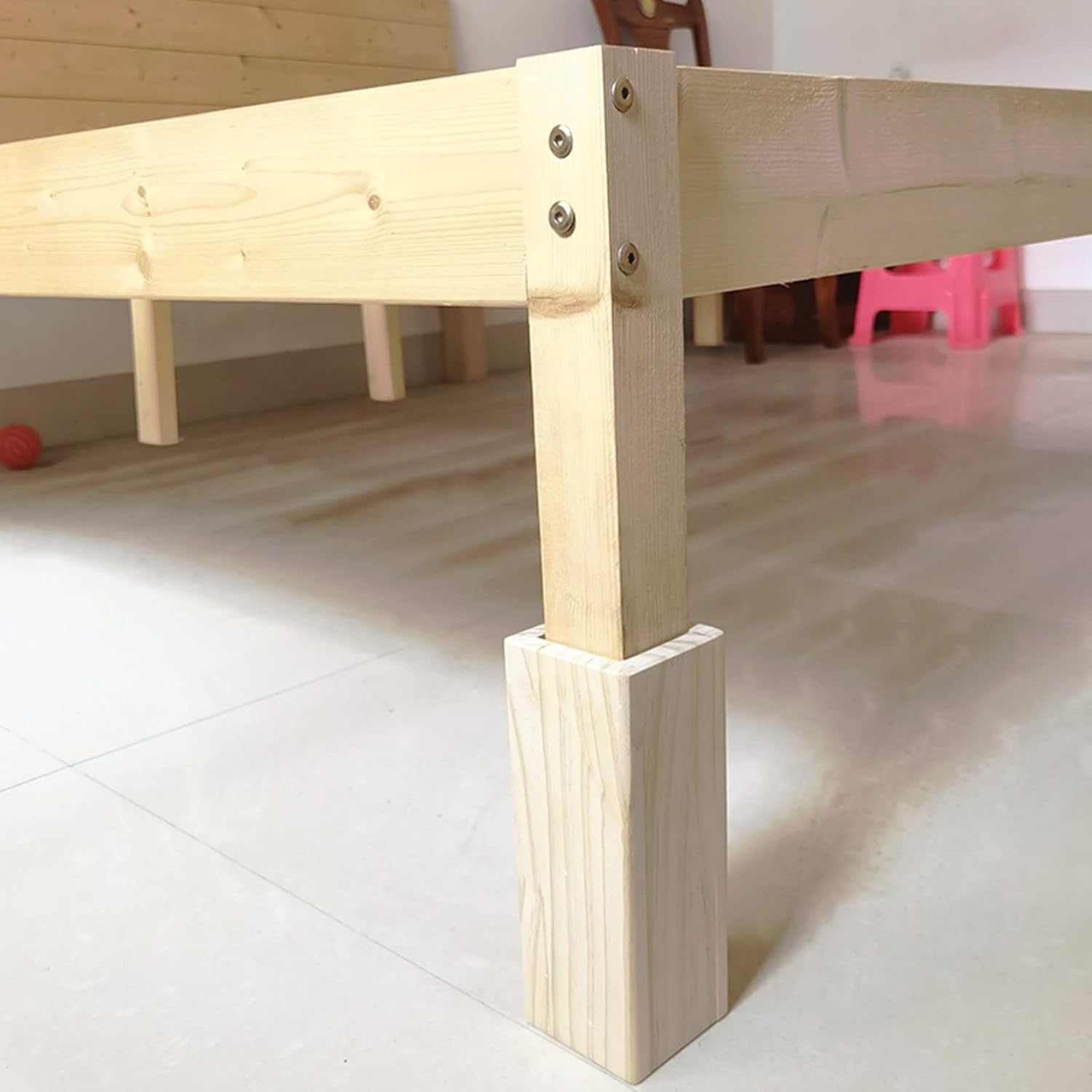 4 Pcs Concave Solid Wood Block Furniture Legs, Bed Riser, Table Riser, Riser Furniture Leg Lifters for Cabinet Legs, Sofa Leg, Table Legs, Desk, Bed(Color:55,Size:5cm/1.97in)