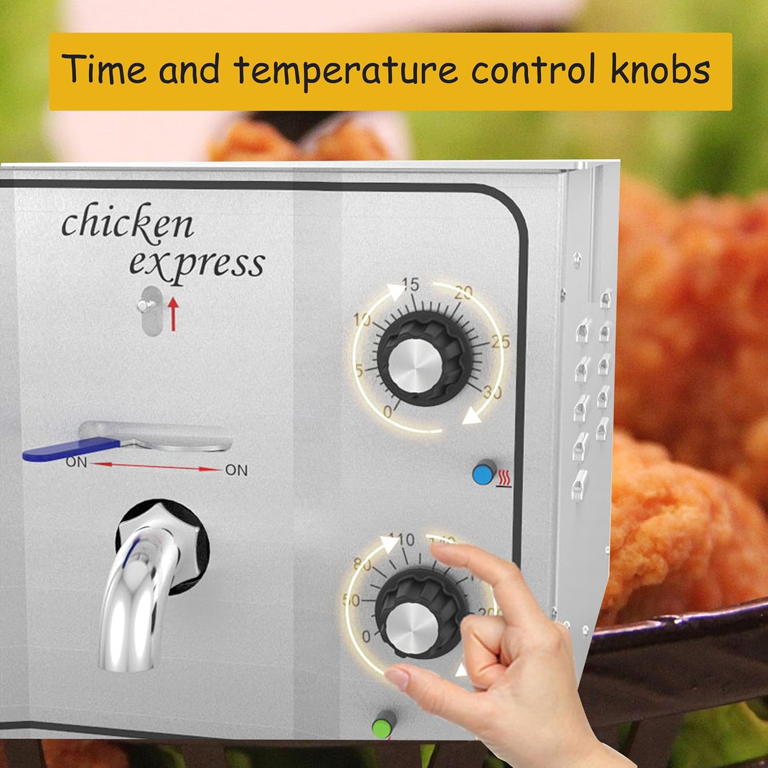 TECHTONGDA 16L Countertop Pressure Fryer, Stainless Steel Commercial Chicken Deep Fryer, 110V 3KW Counter Top Pressure Cooker with Timer and Variable Thermostat, for Restaurant Frying Chicken Fish