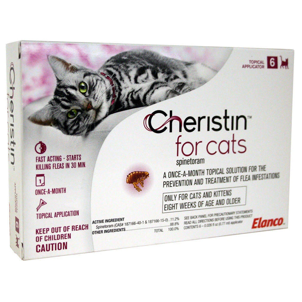 Cheristin Flea Treatment Topical for Cats Over 1.8 lbs - 6 Count