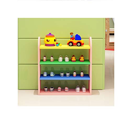 Shoe Rack,Children's Multi-Layer Cartoon Baby Shoe Storage Rack Small Colorful Storage Shelf Slipper Organizer Mini Standing Shoes Shelf Happy