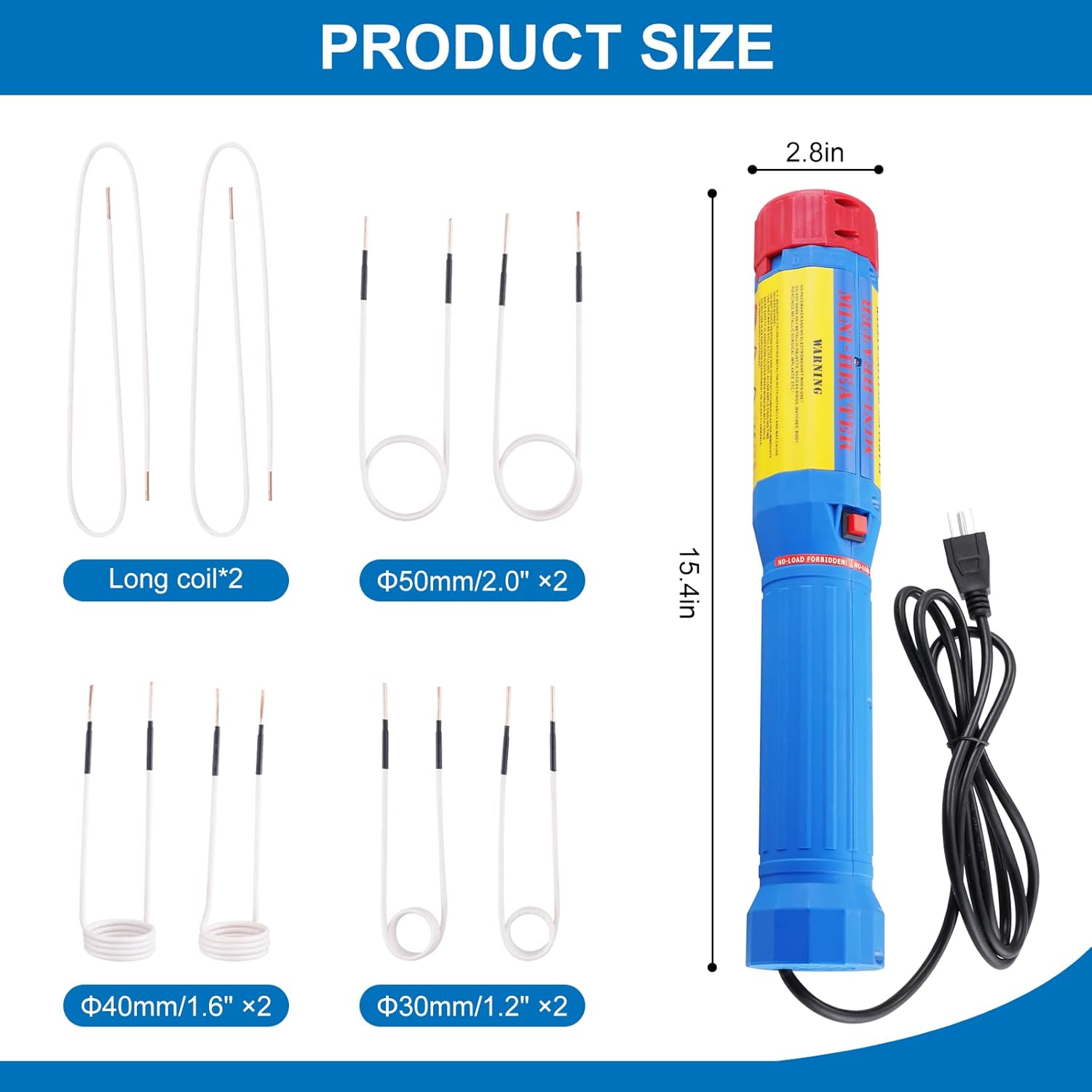 1100W Magnetic Induction Heater Kit 8 Coils Handheld Induction Heater for Rusty Screw Removing,with Portable Storage Box