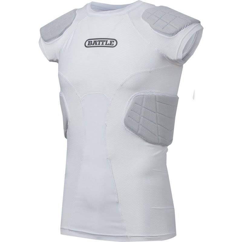 Battle Men&s Integrated Compression Football Top White, Large - Football Apparel at Academy Sports