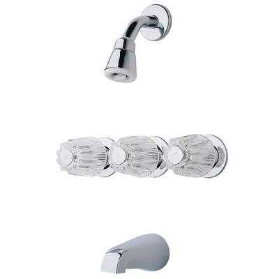 Pfister LG01-8CBC 3-Handle Tub and Shower Faucet with Cross Handles