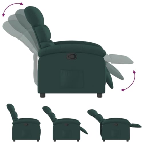 Recliner Chair Dark Green Fabric,Comfortable Recliner Chair with Manual Adjustment and Cozy Fabric Upholstery for Relaxation Living Room Armchairs, Recliners & Sleeper Chairs