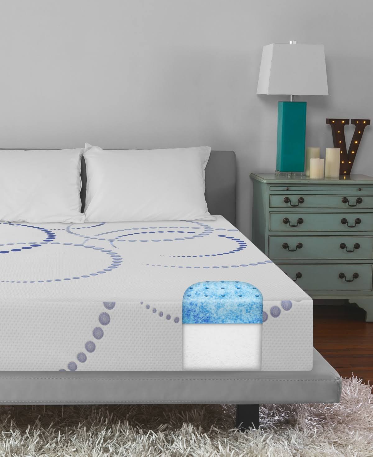 SensorGel 8" Firm Cool Gel Memory Foam Mattress, Quick Ship, Mattress in A Box- Twin - White