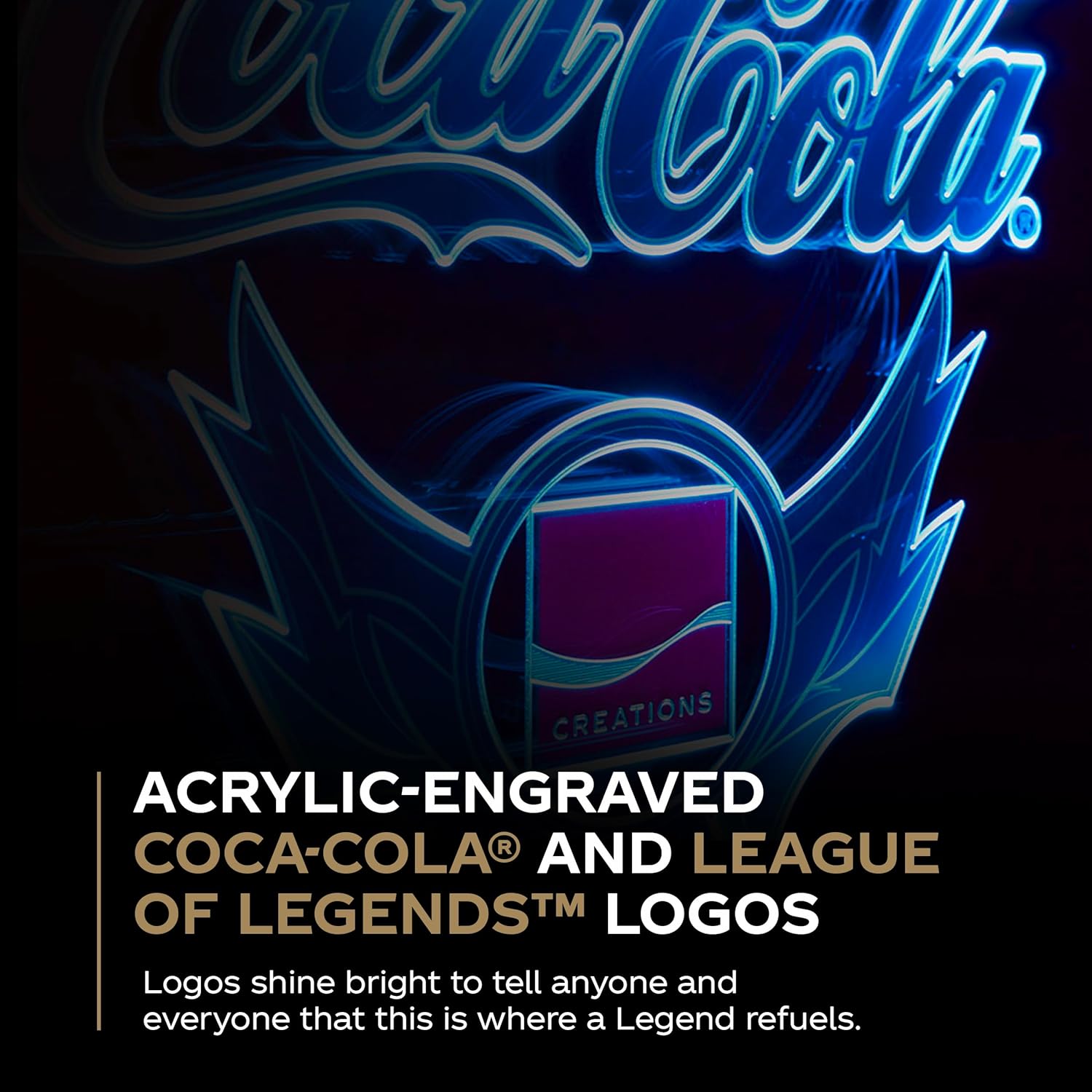 Cooluli League of Legends® Ultimate 48L Mini Fridge – Limited Edition Coca-Cola® Exclusive Gaming Room Mini Fridge, Cool LED lighting, Glass Door with Illuminating Logos and Temperature Controls