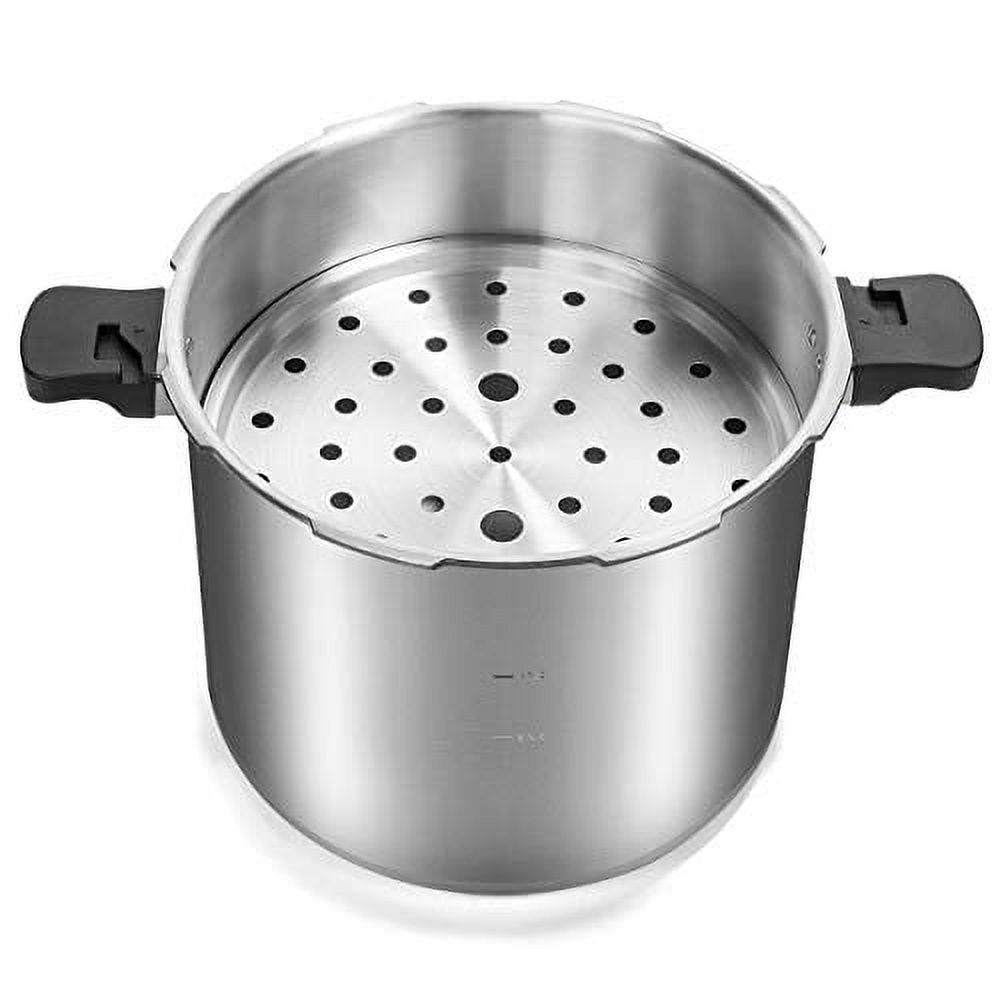 Barton Pressure Canner 22-Quart Capacity Pressure Cooker Built-in Pressure Gauge with (1) Rack, Aluminum Polished
