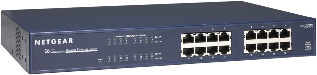 NETGEAR 24-Port Gigabit Ethernet Unmanaged Switch (JGS524) - Desktop or Rackmount, and Limited Lifetime Protection