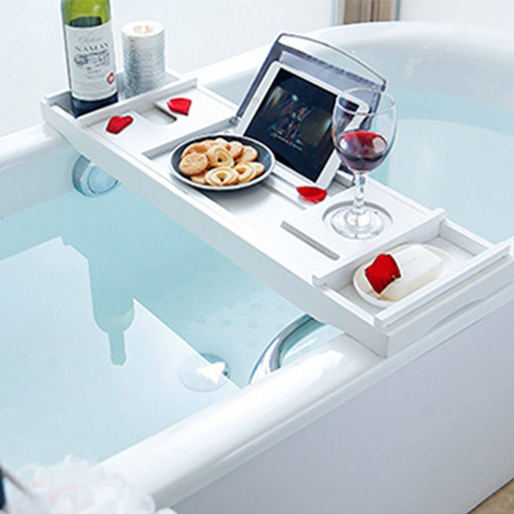 Bathtub Caddy Tray Bamboo Spa Bathtub Caddy Organizer