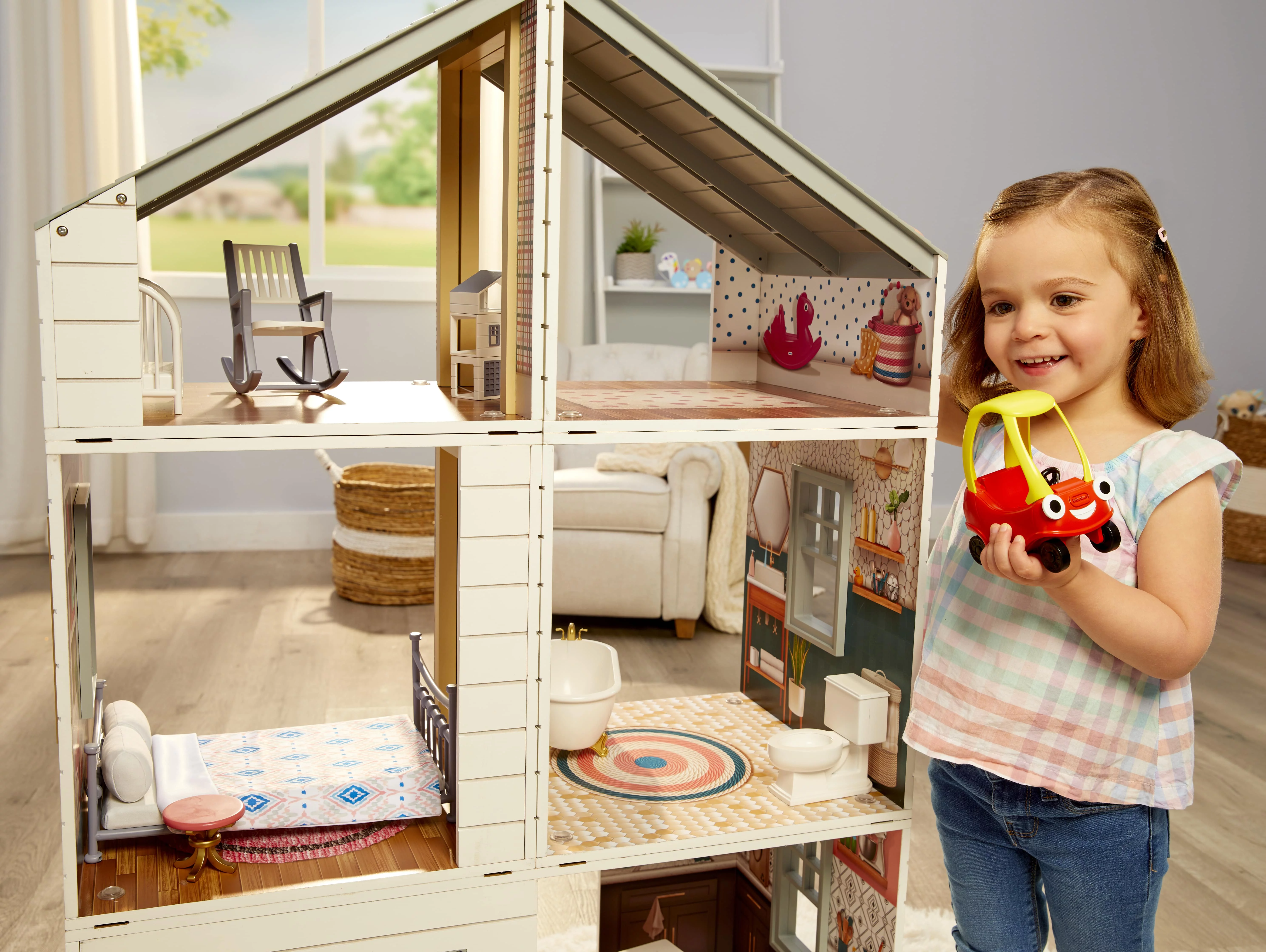 Little Tikes Real Wood Stack ‘N Style Dollhouse with 14 Accessories