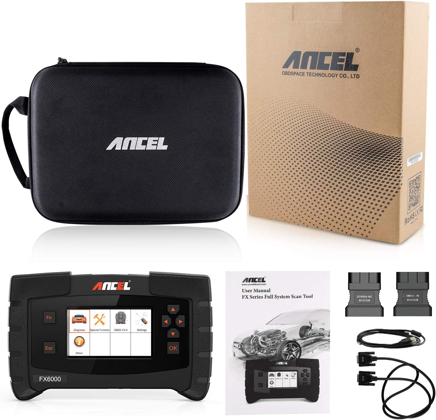 ANCEL FX6000 OBD2 Scanner with All System Automotive Code Reader Vehicle OBDII Diagnostic Scan Tool for Engine ABS SRS Transmission DPF TPMS EPB IMMO