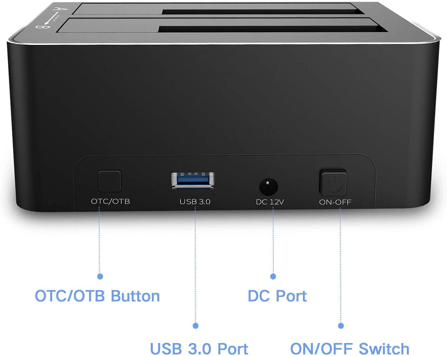 Hard Drive Docking Station RSHTECH USB 3.0 Aluminum Dual Bay Hard Drive Dock for 2.5 & 3.5 SATA HDD SSD with SD TF Card Reader and Offline Clone/Duplicator Function Support 16TB Tool-Free Pack of 2