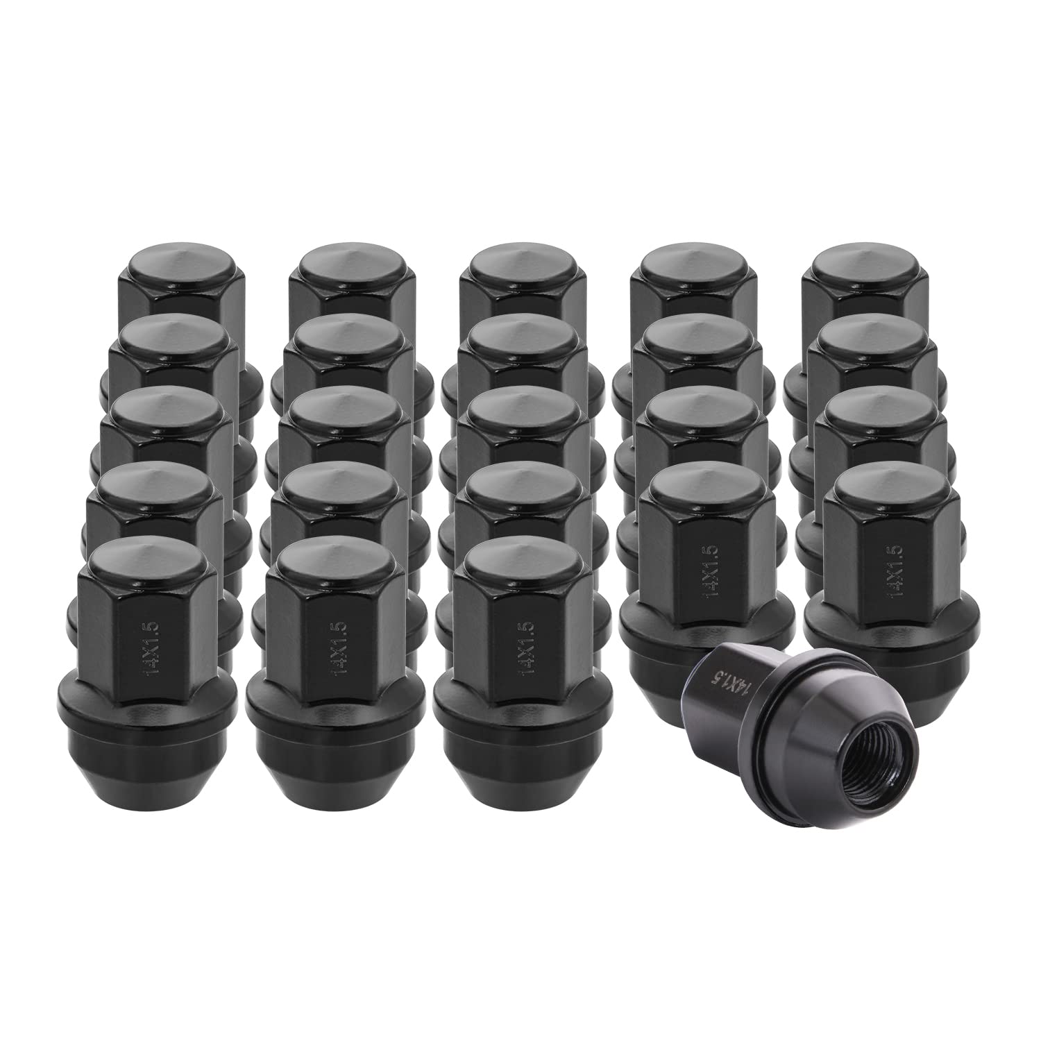 Lichamp 24pcs OEM Lug Nuts 14x1.5 Black Original Factory Cone Seat Style M14x1.5 Lugnuts Compatible with 2015-2021 Ford F150 Expedition Lincoln Navigator Wheel Tire Accessories Pack of 2