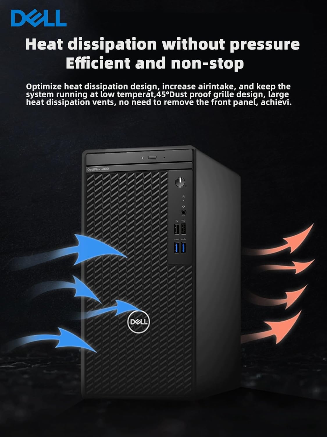 Dell Optiplex 3000 Tower Business Desktop Computer | 12th Gen Intel Core i5-12500 Processor | 16GB RAM | 256GB SSD + 1TB HDD | WiFi | DVD-RW | HDMI | Display Port(Support 4K) | Windows 11 Pro