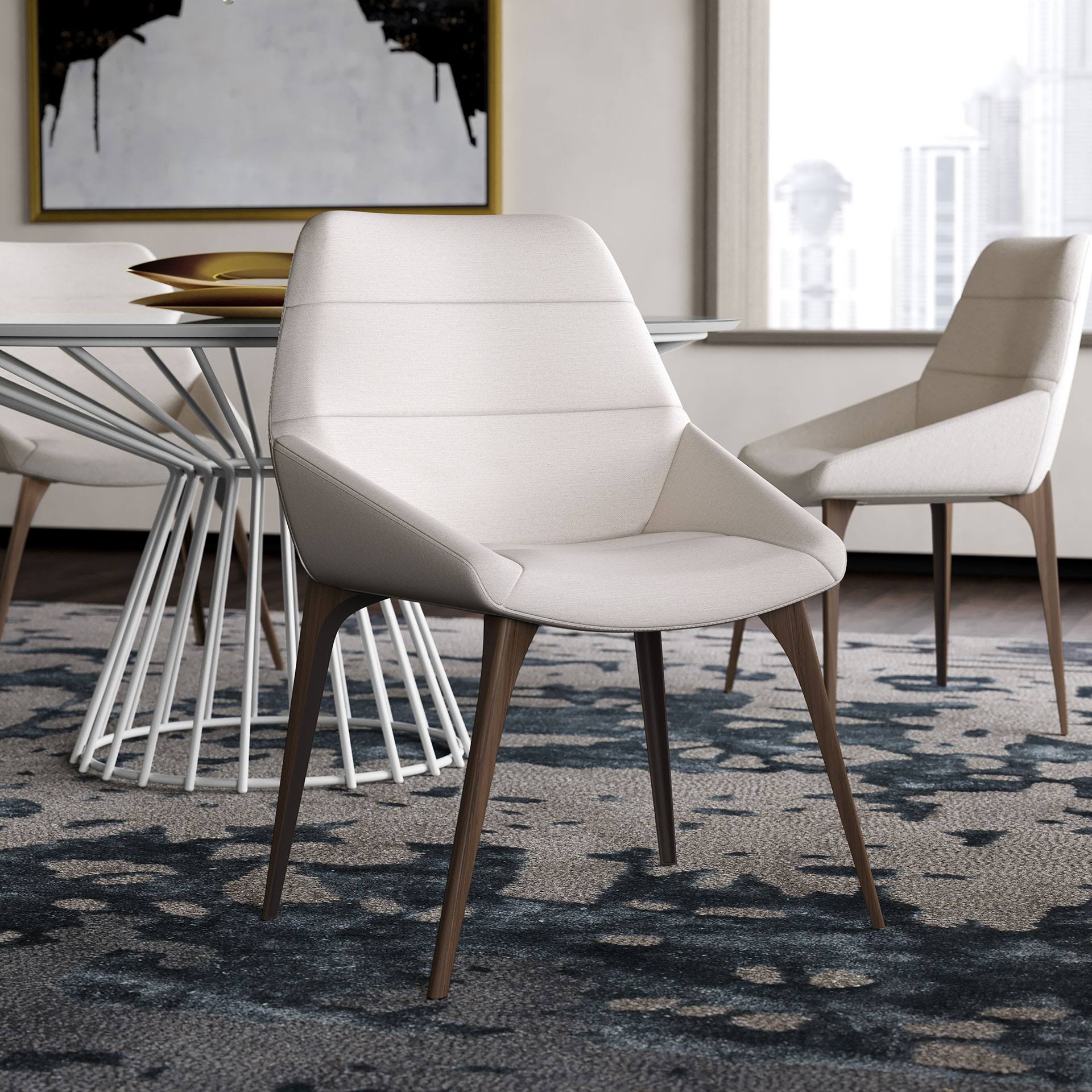Modloft Rutgers Dining Chair - White Sand