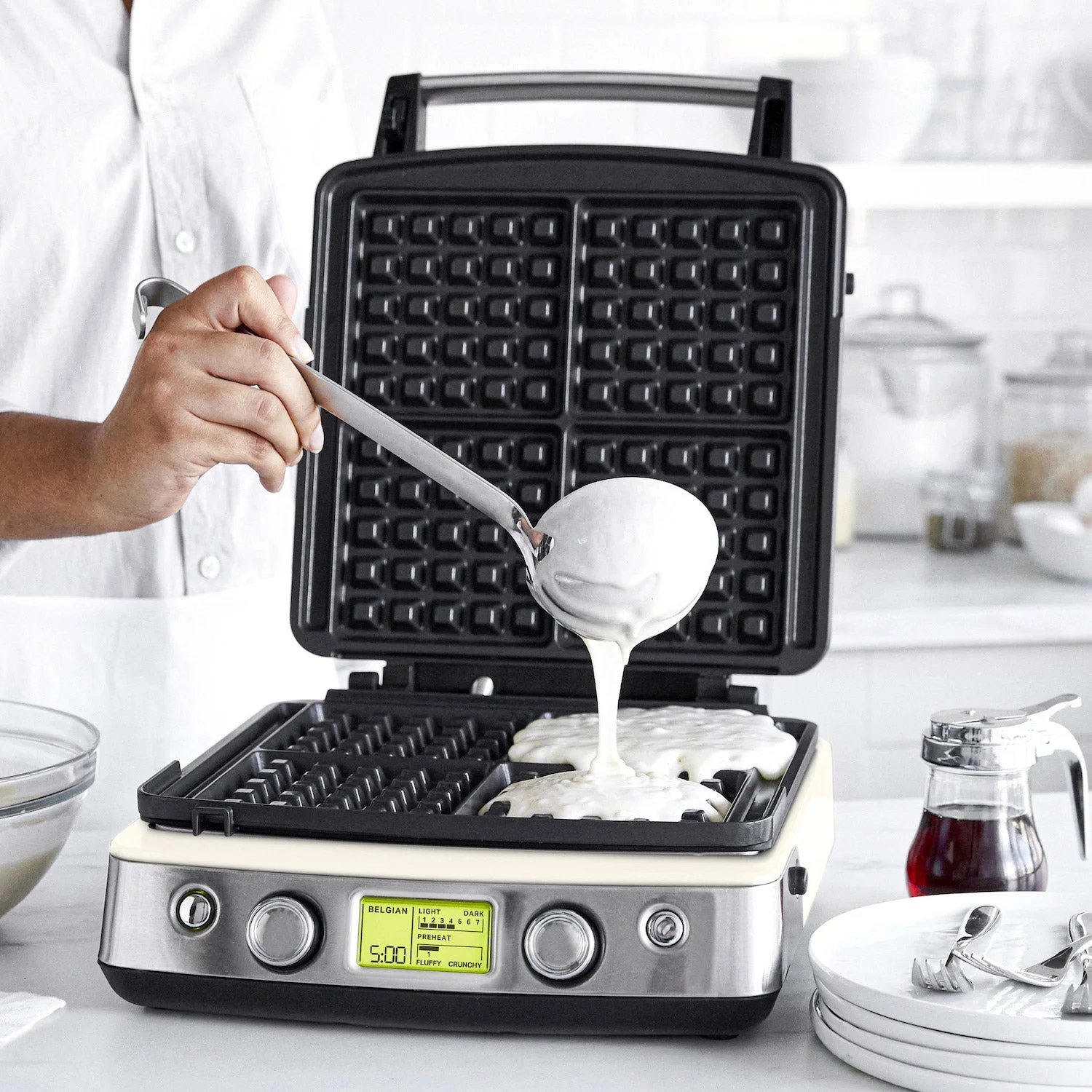 Greenpan 4-Square Waffle Maker for Perfectly Cooked Waffles