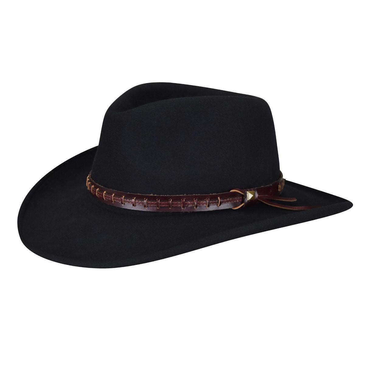 Men&s Bailey Firehole Wool LiteFelt Western Hat: Size: Small Black