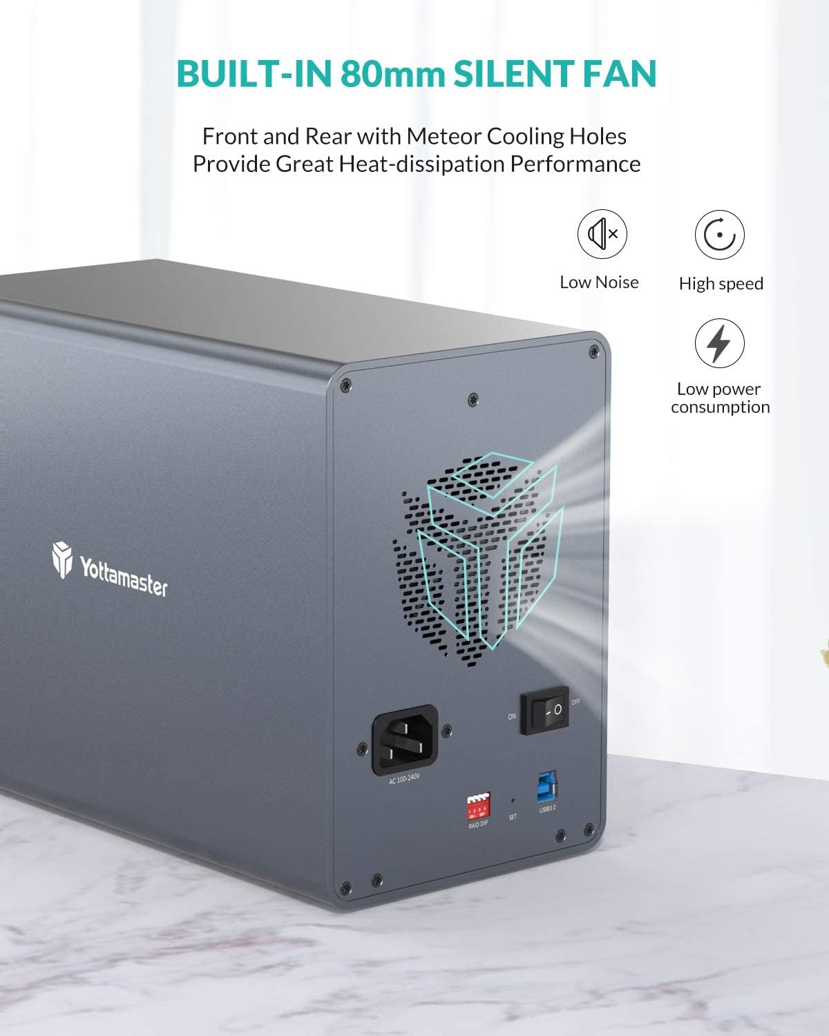 4 Bay Hard Drive Enclosure,Yottamaster Aluminum Alloy 2.5/3.5 USB3.0 to SATA3.0 External HDD SSD Storage Enclosure,Support 4 x 18 TB Capacity,Ideal for Enterprise-Class Storage Solution[FS4U3]